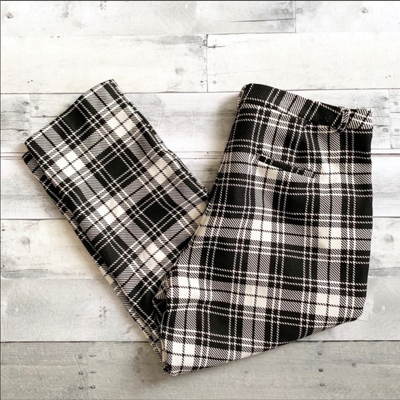 ASOS Pants - ASOS | Black & White Plaid Cropped Trousers 12